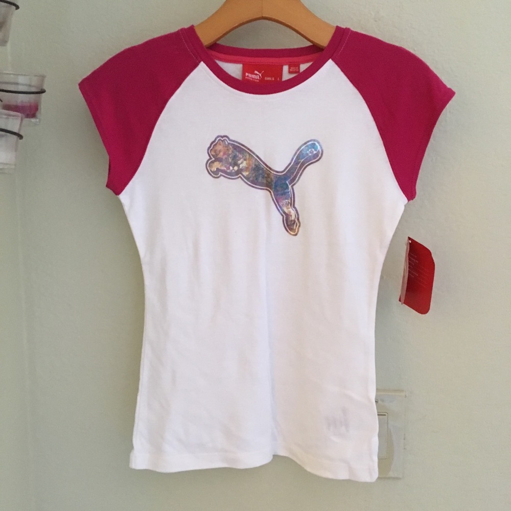 NWT Puma girls short sleeve shirt size L